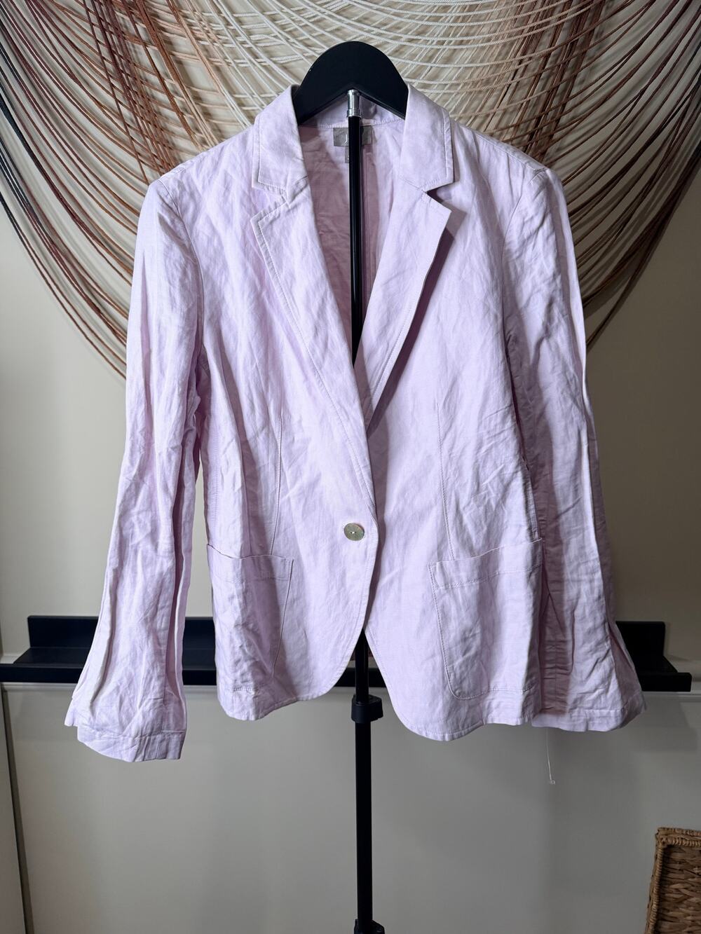 J Jill cotton lavender blazer with flare sleeve S 3691